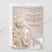 Elegante Trouwbloem Beige Witte Bloemen Kaart (Achterkant)