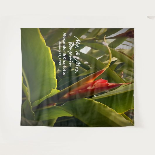 Elegante trouwbloem fotocabine achtergrond  wandkleed (Voorkant (horizontaal))