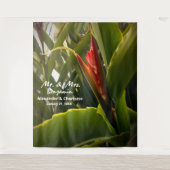 Elegante trouwbloem fotohouding achtergrond  wandkleed (Voorkant)