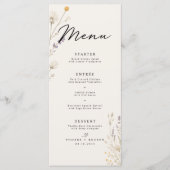 Elegante Trouwbloem Huwelijk Menu (Voorkant)