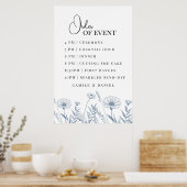 Elegante Trouwbloem Maagdenpalm Bruiloft Poster (Keuken)
