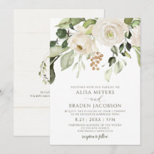 Elegante Trouwbloemen Groene Bladeren Goud Witte B