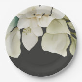 Elegante trouwbloemen in gedempeld groen papieren bordje (Voorkant)