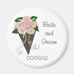 Elegante Trouwboeket Save the Date Magneet