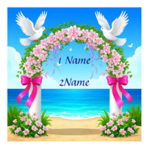 Elegante trouwboog met duiven