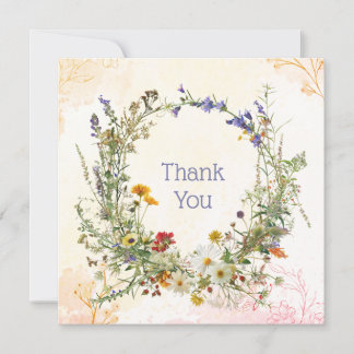 Elegante trouwbotanische vintage-schrijfpapierie bedankkaart
