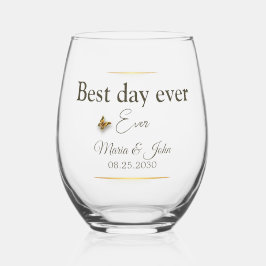 Elegante trouwbril wijnglas zonder voet