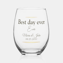 Elegante trouwbril wijnglas zonder voet