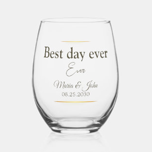 Elegante trouwbril wijnglas zonder voet