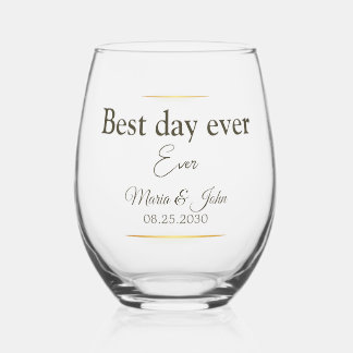 Elegante trouwbril wijnglas zonder voet