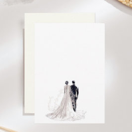 Elegante trouwbruid en bruidegom informatiekaartje