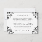 Elegante trouwcadeaukaarten | Zwart Bedankkaart (Voorkant)