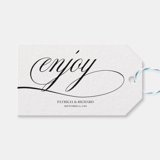 Elegante trouwcadeautags cadeaulabel (Voorkant (Horizontaal))