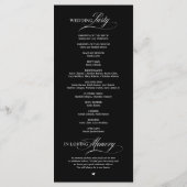 Elegante Trouwceremonie Orde Programmakaart (Achterkant)