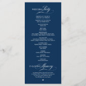 Elegante Trouwceremonie Orde Programmakaart (Achterkant)