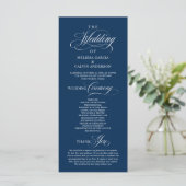 Elegante Trouwceremonie Orde Programmakaart (Staand voorkant)