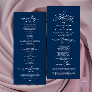 Elegante Trouwceremonie Orde Programmakaart
