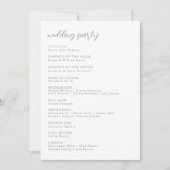 Elegante Trouwceremonie Programma Kaart met Wilde (Voorkant)