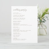 Elegante Trouwceremonie Programma Kaart met Wilde (Staand voorkant)