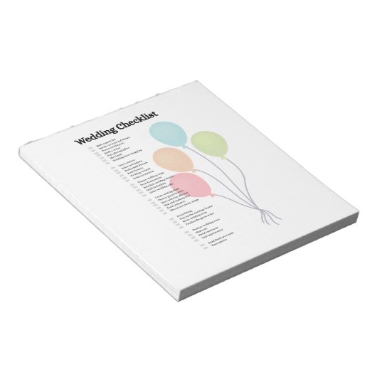 Elegante trouwchecklist notitieblok (Schuin)
