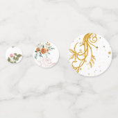 Elegante Trouwconfetti – Goud & Bloemige Mix Desig Confetti (Voorkanten)