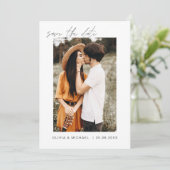 Elegante Trouwdag Bewaar de Datum Foto Minimalisti Save The Date (Staand voorkant)
