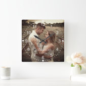 elegante trouwdag foto vierkante klok (Huis)