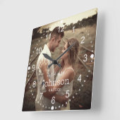 elegante trouwdag foto vierkante klok (Hoek)