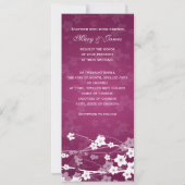 Elegante Trouwdag Kersenbloesem Pruim Kaart (Achterkant)