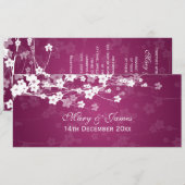 Elegante Trouwdag Kersenbloesem Pruim Kaart (Voorkant / Achterkant)