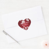 Elegante trouwdatum Elusieve Vlinders Rood Hart Sticker (Envelop)