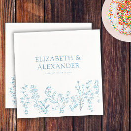 Elegante Trouwdatum Maagdenpalm Bruiloft Servet