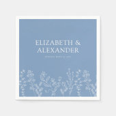 Elegante Trouwdatum Maagdenpalm Trouwen Servet (Voorkant)