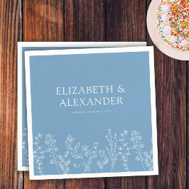 Elegante Trouwdatum Maagdenpalm Trouwen Servet