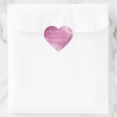 Elegante trouwdatum wervelt roze hart sticker (Tas)