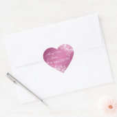 Elegante trouwdatum wervelt roze hart sticker (Envelop)