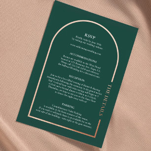 Elegante trouwdetails Echte folie-envelopkaart Folie Uitnodiging Briefkaart