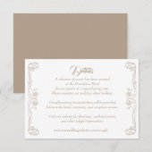 Elegante trouwdetails kaart – Groene Roos Filigree (Voorkant / Achterkant)