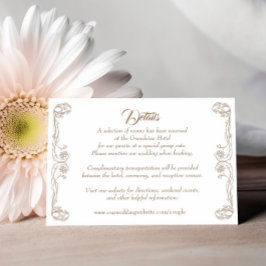Elegante trouwdetails kaart – Groene Roos Filigree