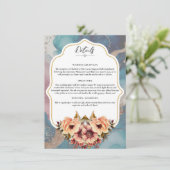 Elegante Trouwdetails Slip - Bewerkbare Template Kaart (Staand voorkant)