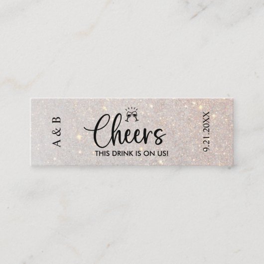 Elegante trouwdrank ticket voucher (Voorkant)