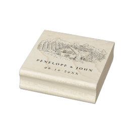 Elegante trouwerij in een vintage wijngaard bestem rubberstempel
