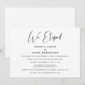 Elegante trouwerij met 'We Eloped' Aankondiging (Voorkant / Achterkant)
