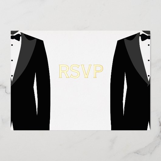 Elegante trouwerij RSVP-kaarten met echte goud fol Folie Uitnodiging (Voorkant)