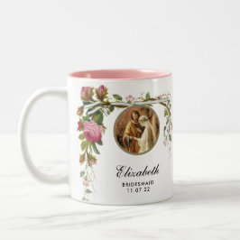 Elegante trouwfeest bruidsmeisje shower rozen tweekleurige koffiemok