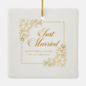 Elegante Trouwfeest Keramiek Ornament | Net Getrou (Achterkant)