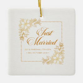 Elegante Trouwfeest Keramiek Ornament | Net Getrou