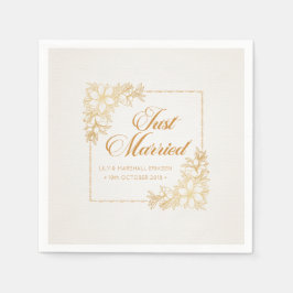 Elegante Trouwfeest Net Getrouwd | Papieren servet