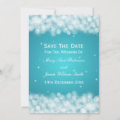 Elegante Trouwfeest Sparkle Turquoise Kaart (Achterkant)