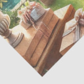 Elegante Trouwfeest Tafel Geschenken Bloemen Tissuepapier (Detail)